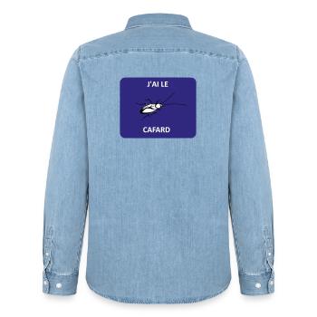 I'm feeling downhill - Men’s Organic Denim Shirt by Stanley/Stella - light wash - Back - AI Model Male 185 light (185cm)