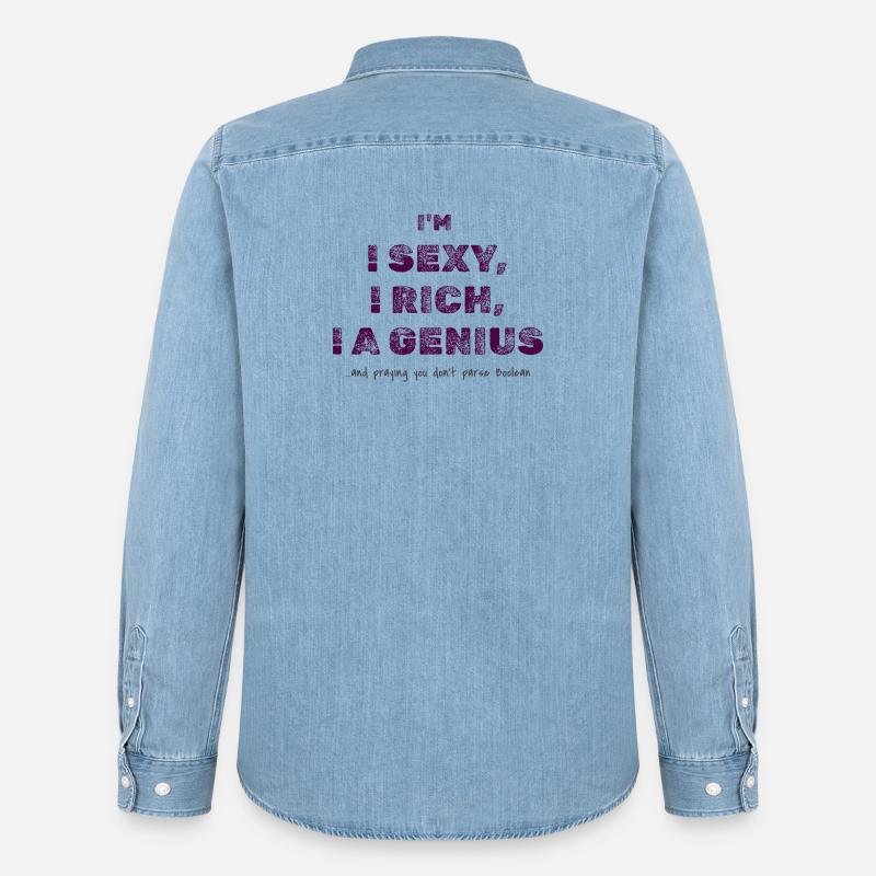 Boolescher Logik-Witz – Programmierer Humor T-Shirt - Männer Jeanshemd Organic von Stanley/Stella - verwaschenes Hellblau