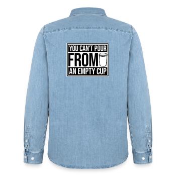 You Can't Pour From An Empty Cup Self Care - Men’s Organic Denim Shirt by Stanley/Stella - light wash - Back - AI Model Male 185 light (185cm)