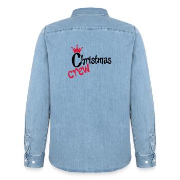 Tolles Design zu Weihnachten - Männer Jeanshemd Organic von Stanley/Stella - verwaschenes Hellblau - Hinten - AI Model Male 185 light (185cm)