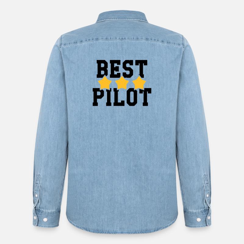 Best Pilot - Männer Jeanshemd Organic von Stanley/Stella - verwaschenes Hellblau