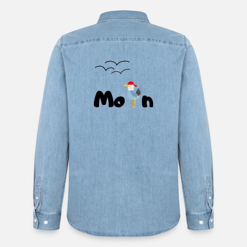 moin möwe - Männer Jeanshemd Organic von Stanley/Stella - verwaschenes Hellblau