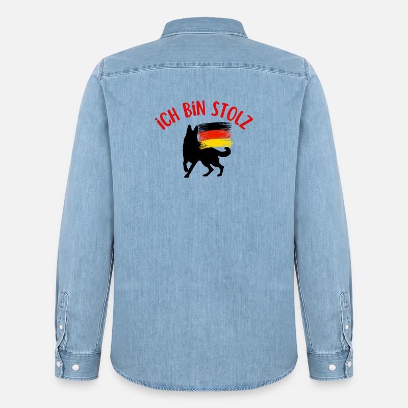 Ich bin Deutscher - Männer Jeanshemd Organic von Stanley/Stella - verwaschenes Hellblau