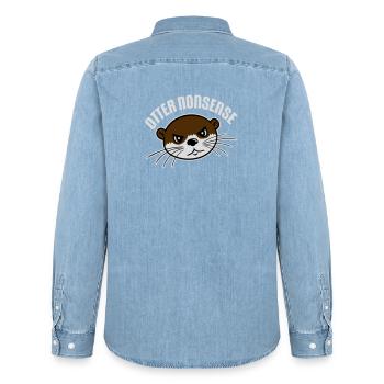 Otter Nonsense Lustig Wortspiel Otter Liebe Spruch - Männer Jeanshemd Organic von Stanley/Stella - verwaschenes Hellblau - Hinten - AI Model Male 185 light (185cm)