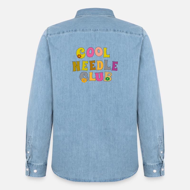 Cool Needle Club - Männer Jeanshemd Organic von Stanley/Stella - verwaschenes Hellblau