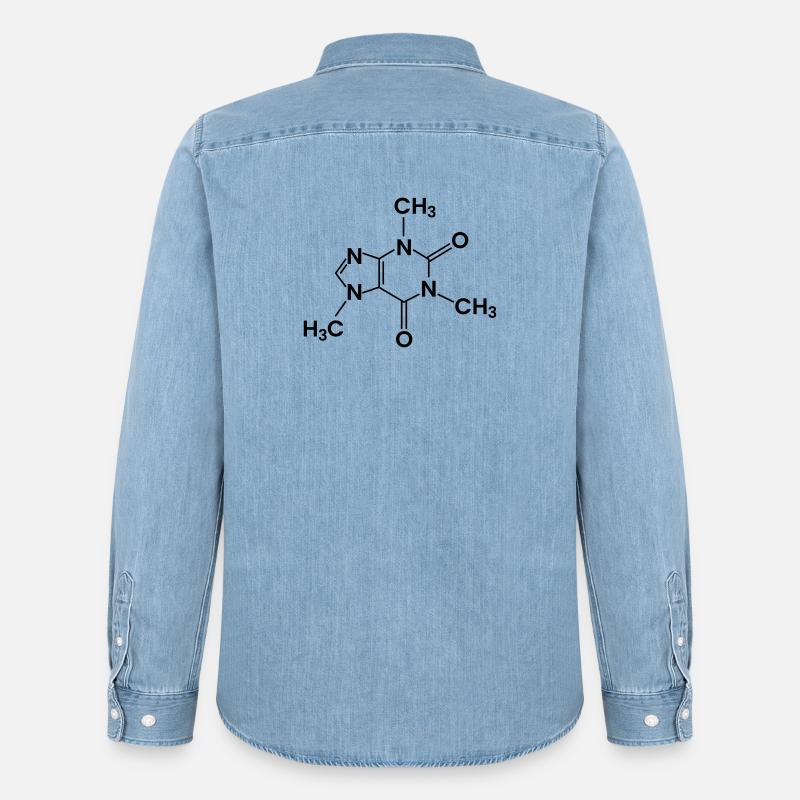 Kaffee Chemische Struktur Koffein - Männer Jeanshemd Organic von Stanley/Stella - verwaschenes Hellblau