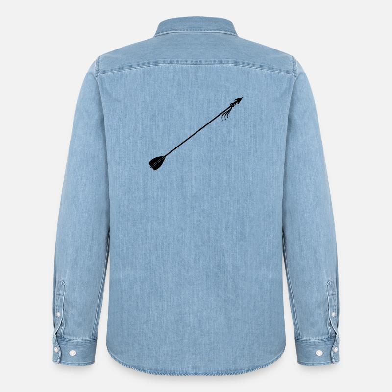Wikinger-Pfeil - Männer Jeanshemd Organic von Stanley/Stella - verwaschenes Hellblau