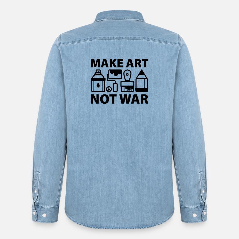 Make art not war - Männer Jeanshemd Organic von Stanley/Stella - verwaschenes Hellblau