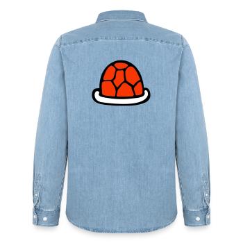 Turtle shell without turtle cute shell - Men’s Organic Denim Shirt by Stanley/Stella - light wash - Back - AI Model Male 185 light (185cm)