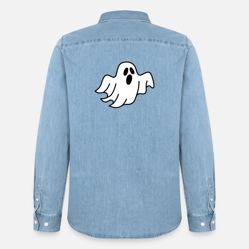 Geist oder Gespenst - Männer Jeanshemd Organic von Stanley/Stella - verwaschenes Hellblau