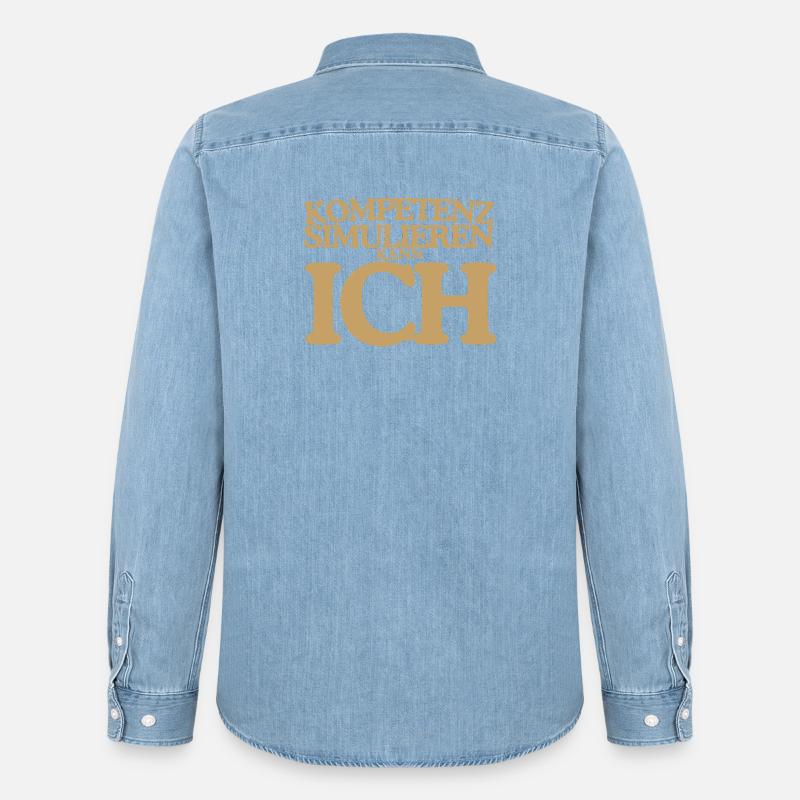 Kompetenz simulieren kann ich Retro Design - Männer Jeanshemd Organic von Stanley/Stella - verwaschenes Hellblau