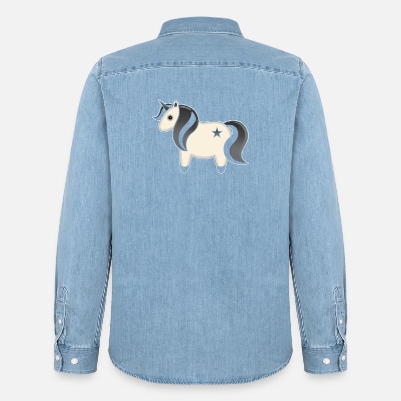 Gothic Kawaii Einhorn - Männer Jeanshemd Organic von Stanley/Stella - verwaschenes Hellblau