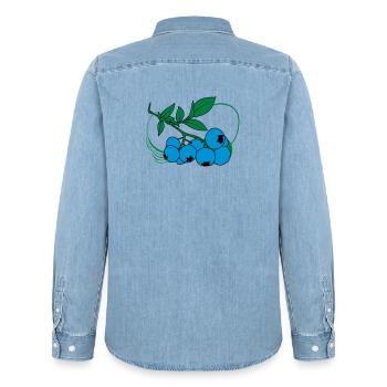 Blaubeeren - Männer Jeanshemd Organic von Stanley/Stella - verwaschenes Hellblau - Hinten - AI Model Male 185 light (185cm)