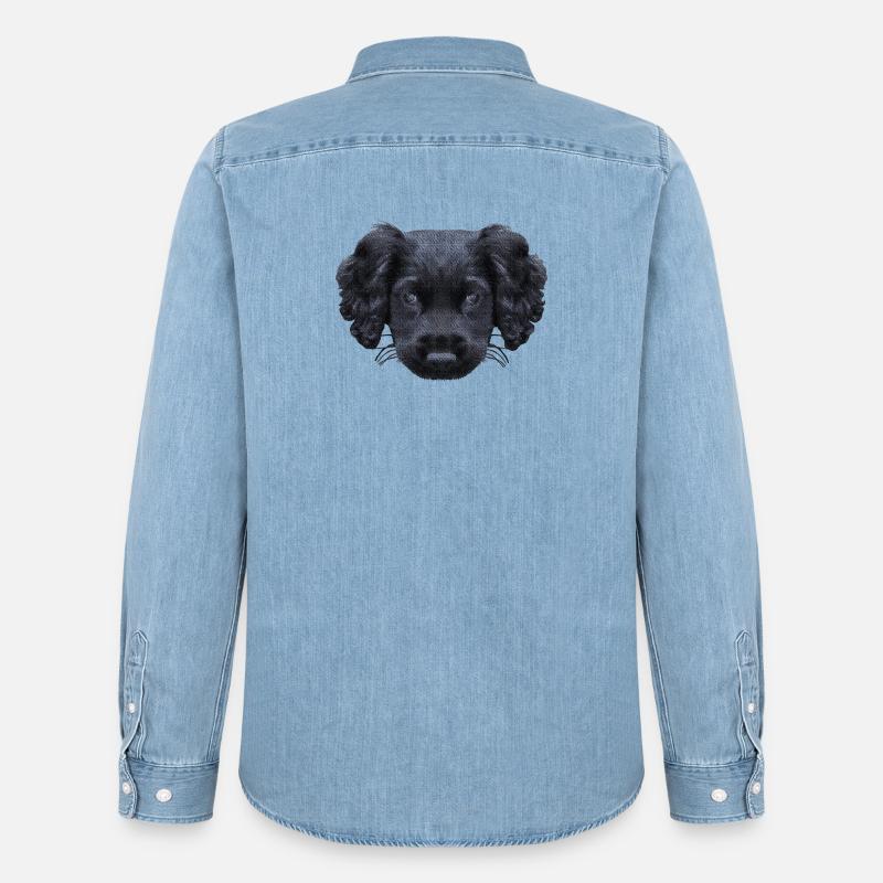 weihnachtsgeschenke für jedermann, Cocker spaniel - Männer Jeanshemd Organic von Stanley/Stella - verwaschenes Hellblau