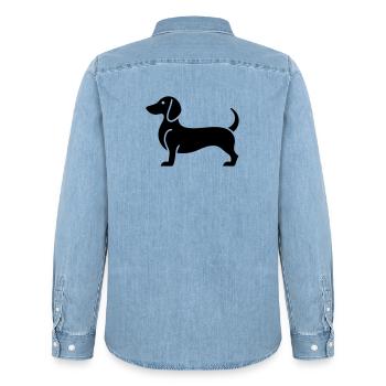 teckel - Chemise en denim homme bio Stanley/Stella - bleu clair délavé - Dos - AI Model Male 185 light (185cm)