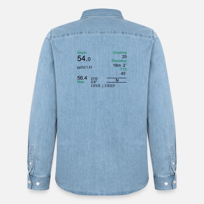 Tauchcomputer - Männer Jeanshemd Organic von Stanley/Stella - verwaschenes Hellblau