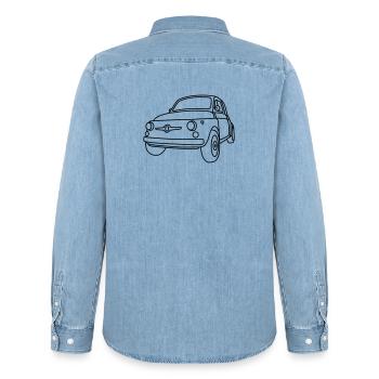 500 Classico – Italien Oldtimer Kult Shirt - Männer Jeanshemd Organic von Stanley/Stella - verwaschenes Hellblau - Hinten - AI Model Male 185 light (185cm)