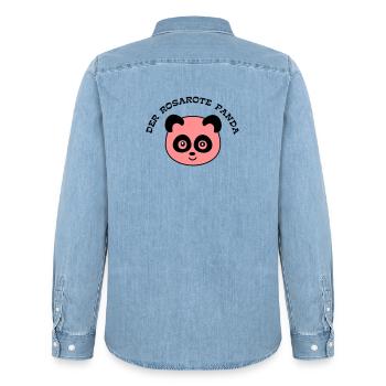 6061912 121728203 pandikus4 - Männer Jeanshemd Organic von Stanley/Stella - verwaschenes Hellblau - Hinten - AI Model Male 185 light (185cm)