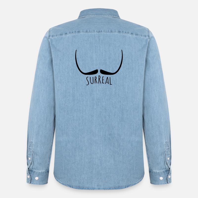 Surreal - surreal Schnurrbart - Männer Jeanshemd Organic von Stanley/Stella - verwaschenes Hellblau