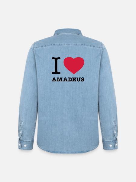 I LOVE AMADEUS - Men’s Organic Denim Shirt by Stanley/Stella - light wash
