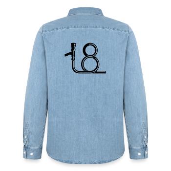 lance_18_b1 - Chemise en denim homme bio Stanley/Stella - bleu clair délavé - Dos - AI Model Male 185 light (185cm)