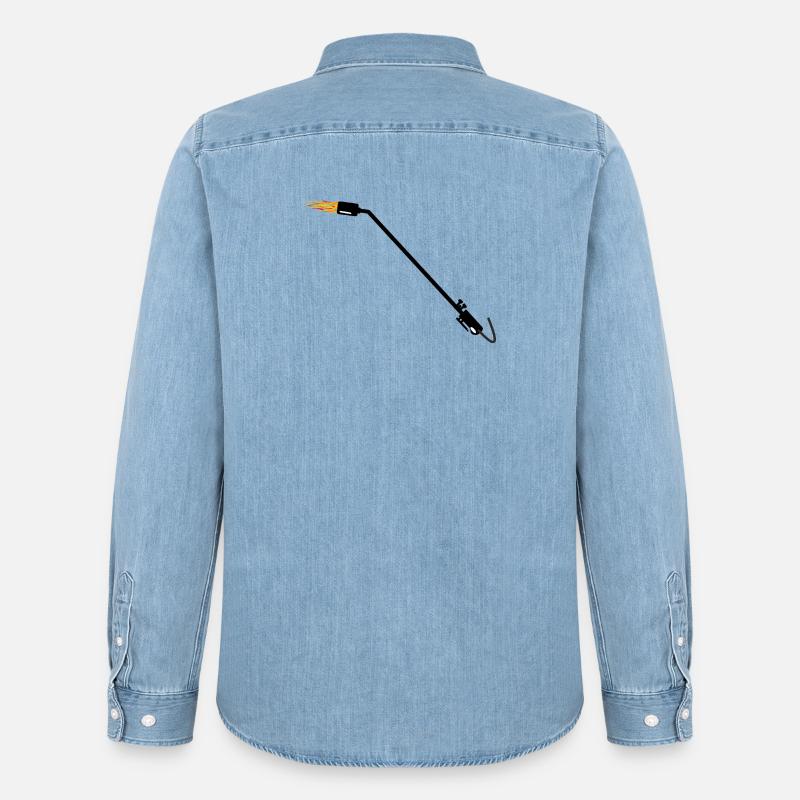 Dachdecker-Gasbrenner - Männer Jeanshemd Organic von Stanley/Stella - verwaschenes Hellblau