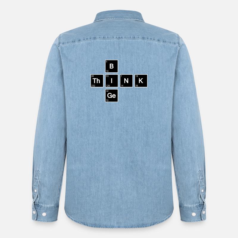 Think Big (Schwarz) - Männer Jeanshemd Organic von Stanley/Stella - verwaschenes Hellblau