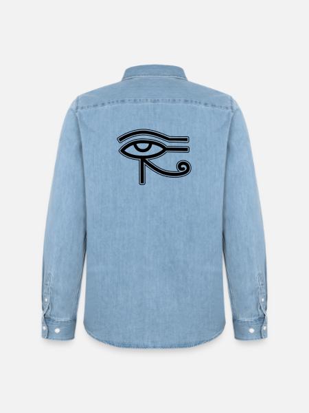 Eye Horus Egypt - Men’s Organic Denim Shirt by Stanley/Stella - light wash
