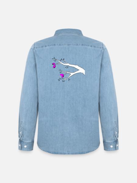Knospen - Männer Jeanshemd Organic von Stanley/Stella - verwaschenes Hellblau
