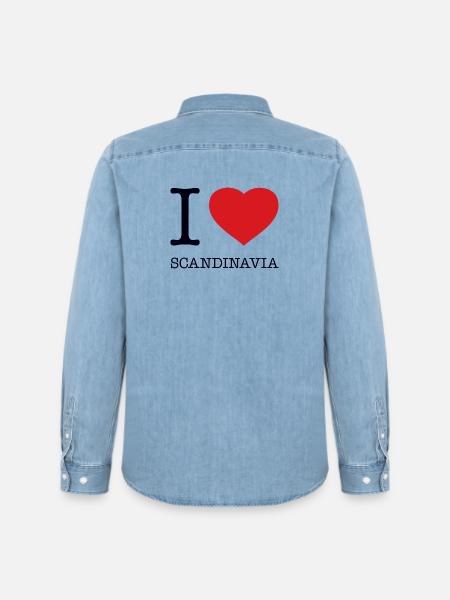 I LOVE SCANDINAVIA Skandinavien - Men’s Organic Denim Shirt by Stanley/Stella - light wash