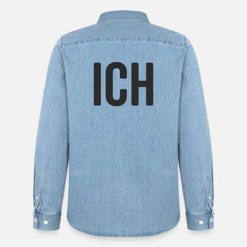 Ich Statement Design - Männer Jeanshemd Organic von Stanley/Stella - verwaschenes Hellblau