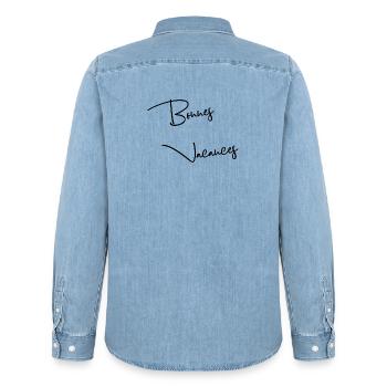 MEISTER. VIELEN DANK. DANKE MEISTER - Männer Jeanshemd Organic von Stanley/Stella - verwaschenes Hellblau - Hinten - AI Model Male 185 light (185cm)