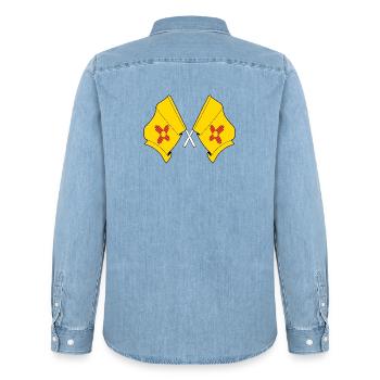 Deux drapeaux ont traversé le Nouveau-Mexique - Chemise en denim homme bio Stanley/Stella - bleu clair délavé - Dos - AI Model Male 185 light (185cm)