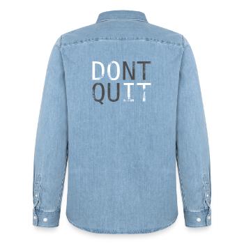 N’arrêtez pas de parler de motivation - Chemise en denim homme bio Stanley/Stella - bleu clair délavé - Dos - AI Model Male 185 light (185cm)