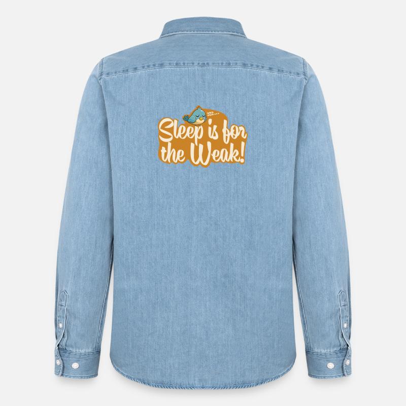 Sleep is for the Weak!  - Männer Jeanshemd Organic von Stanley/Stella - verwaschenes Hellblau