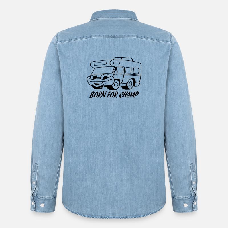Born for Champions - Männer Jeanshemd Organic von Stanley/Stella - verwaschenes Hellblau