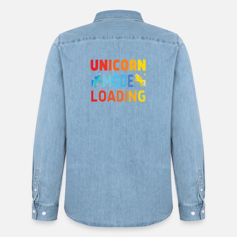 Unicorn mode loading - Männer Jeanshemd Organic von Stanley/Stella - verwaschenes Hellblau