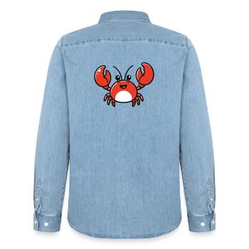 AI Human Fan Club - Männer Jeanshemd Organic von Stanley/Stella - verwaschenes Hellblau - Hinten - AI Model Male 185 light (185cm)