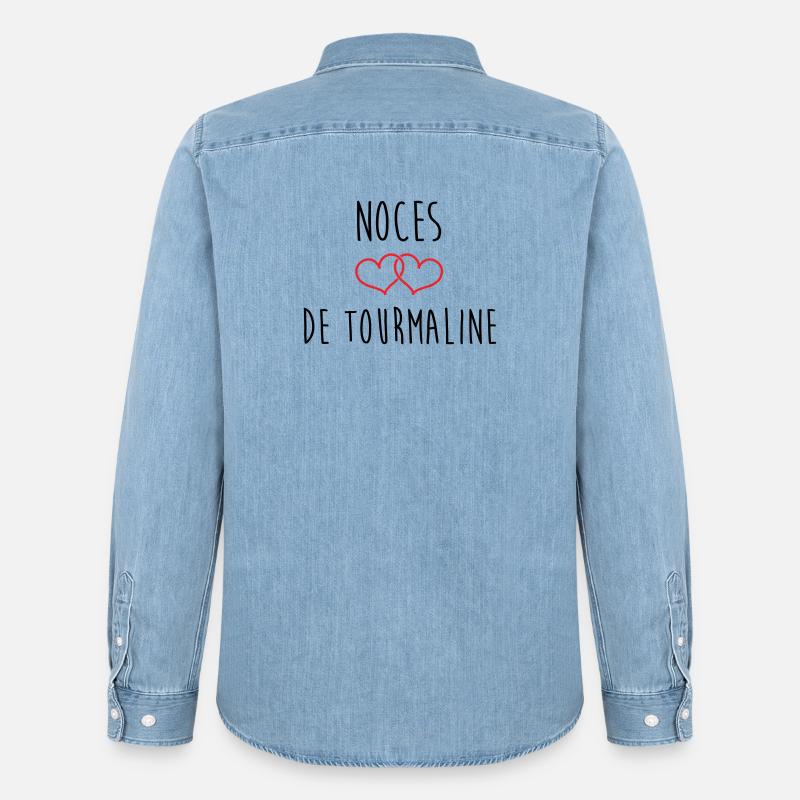 Tourmaline Matrimonio 52 anni di matrimonio - Camicia in denim uomo bio di Stanley/Stella - azzurro chiaro slavato