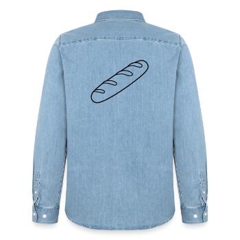 wand - Men’s Organic Denim Shirt by Stanley/Stella - light wash - Back - AI Model Male 185 light (185cm)