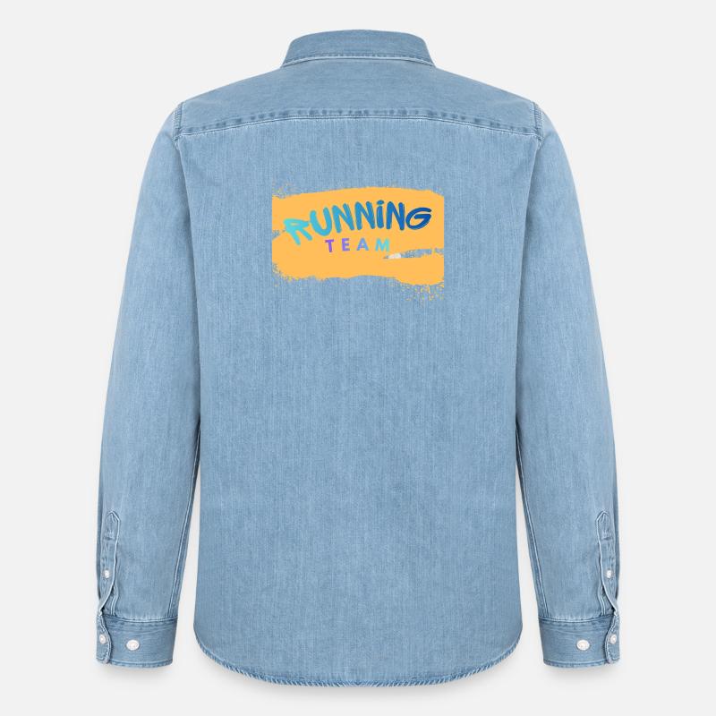 Running Team - Männer Jeanshemd Organic von Stanley/Stella - verwaschenes Hellblau