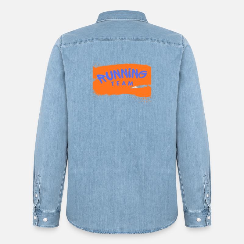 Running Team - Männer Jeanshemd Organic von Stanley/Stella - verwaschenes Hellblau