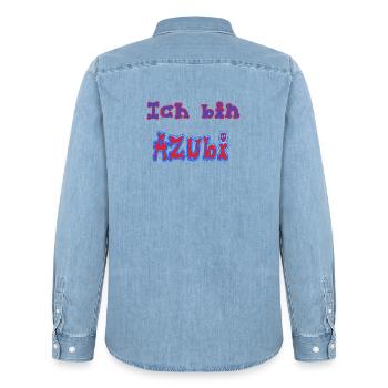 Ich_bin_Azubi - Men’s Organic Denim Shirt by Stanley/Stella - light wash - Back - AI Model Male 185 light (185cm)