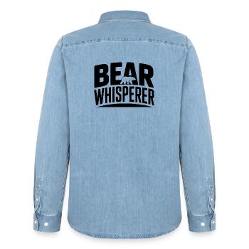 Bear Whisperer - Men’s Organic Denim Shirt by Stanley/Stella - light wash - Back - AI Model Male 185 light (185cm)
