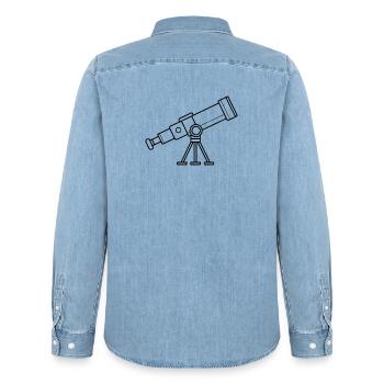 Télescope - Chemise en denim homme bio Stanley/Stella - bleu clair délavé - Dos - AI Model Male 185 light (185cm)