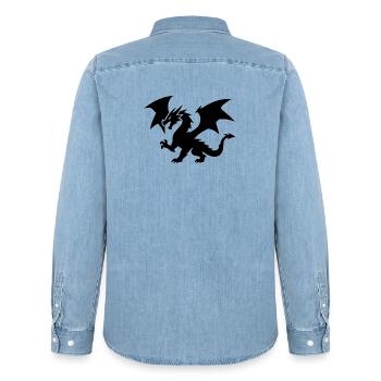 Dragon - Männer Jeanshemd Organic von Stanley/Stella - verwaschenes Hellblau - Hinten - AI Model Male 185 light (185cm)