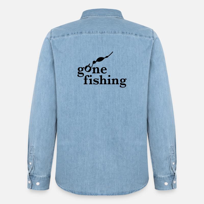 Angeln - Männer Jeanshemd Organic von Stanley/Stella - verwaschenes Hellblau