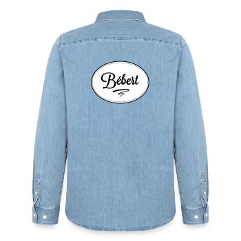 Bébert - Chemise en denim homme bio Stanley/Stella - bleu clair délavé - Dos - AI Model Male 185 light (185cm)