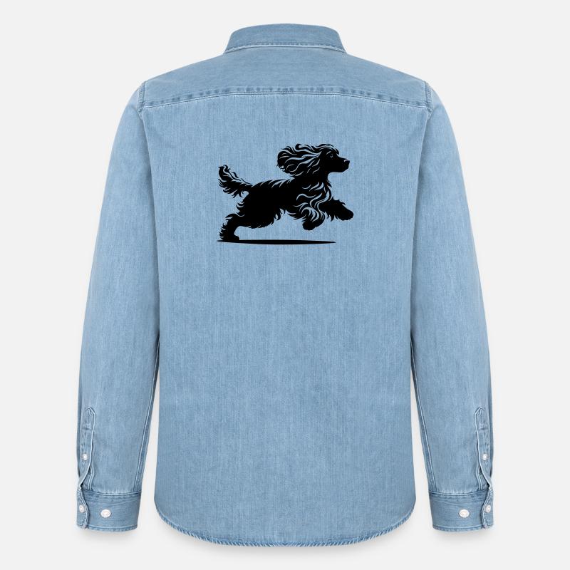 Cocker Spaniel - Männer Jeanshemd Organic von Stanley/Stella - verwaschenes Hellblau