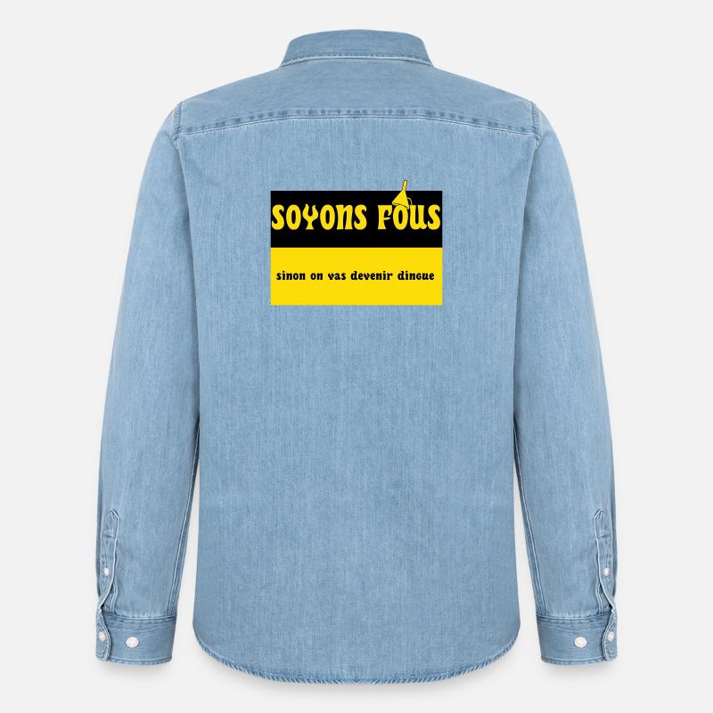 Lass uns verrückt sein - Männer Jeanshemd Organic von Stanley/Stella - verwaschenes Hellblau